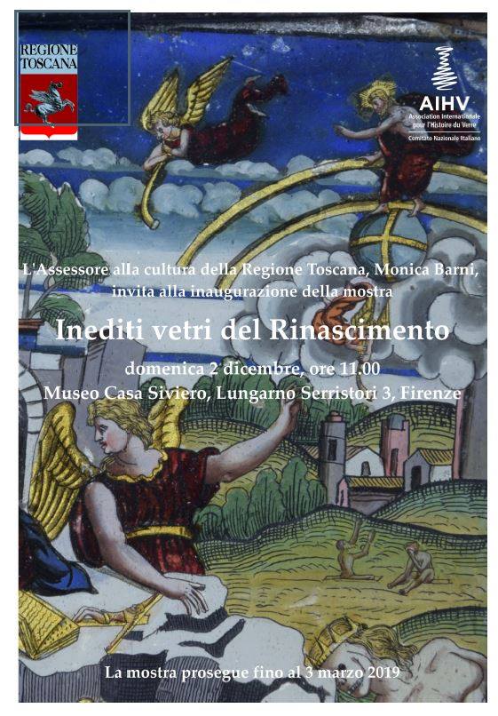 Inediti vetri del Rinascimento, Firenze, Museo Casa Rodolfo Siviero, Lungarno Serristori 3, dal 2 dicembre 2018 al 3 marzo 2019. Mostra a cura di Silvia Ciappi e Attilio Tori